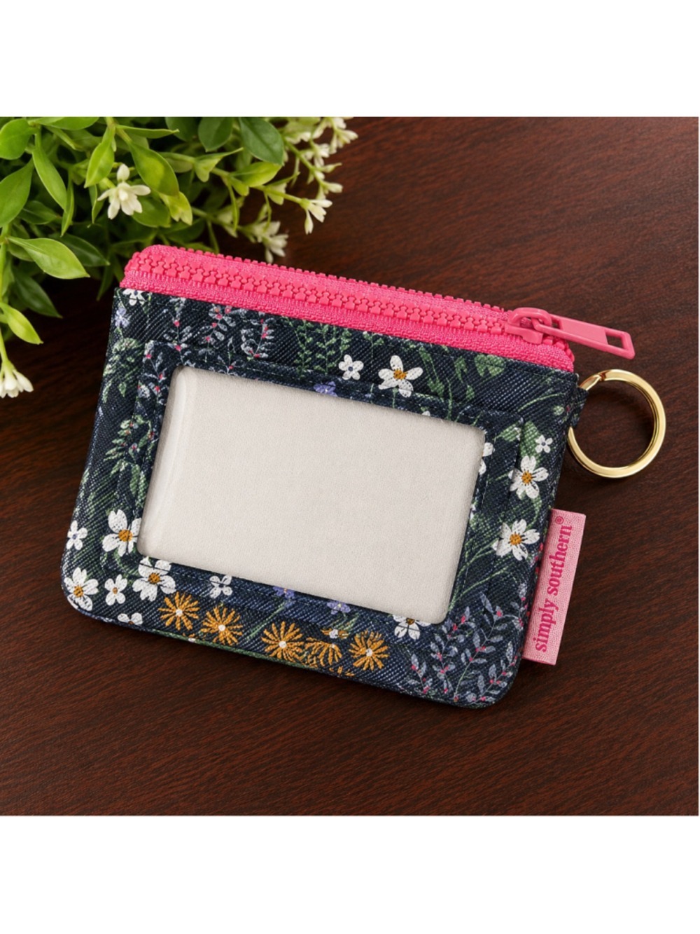 Simply Southern Wildflower Floral ID Wallet Keychain NWT